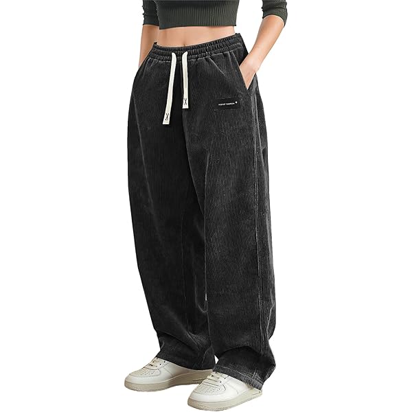 Womens Cropped Work Pants High Elastic Waisted Tapered Cargo