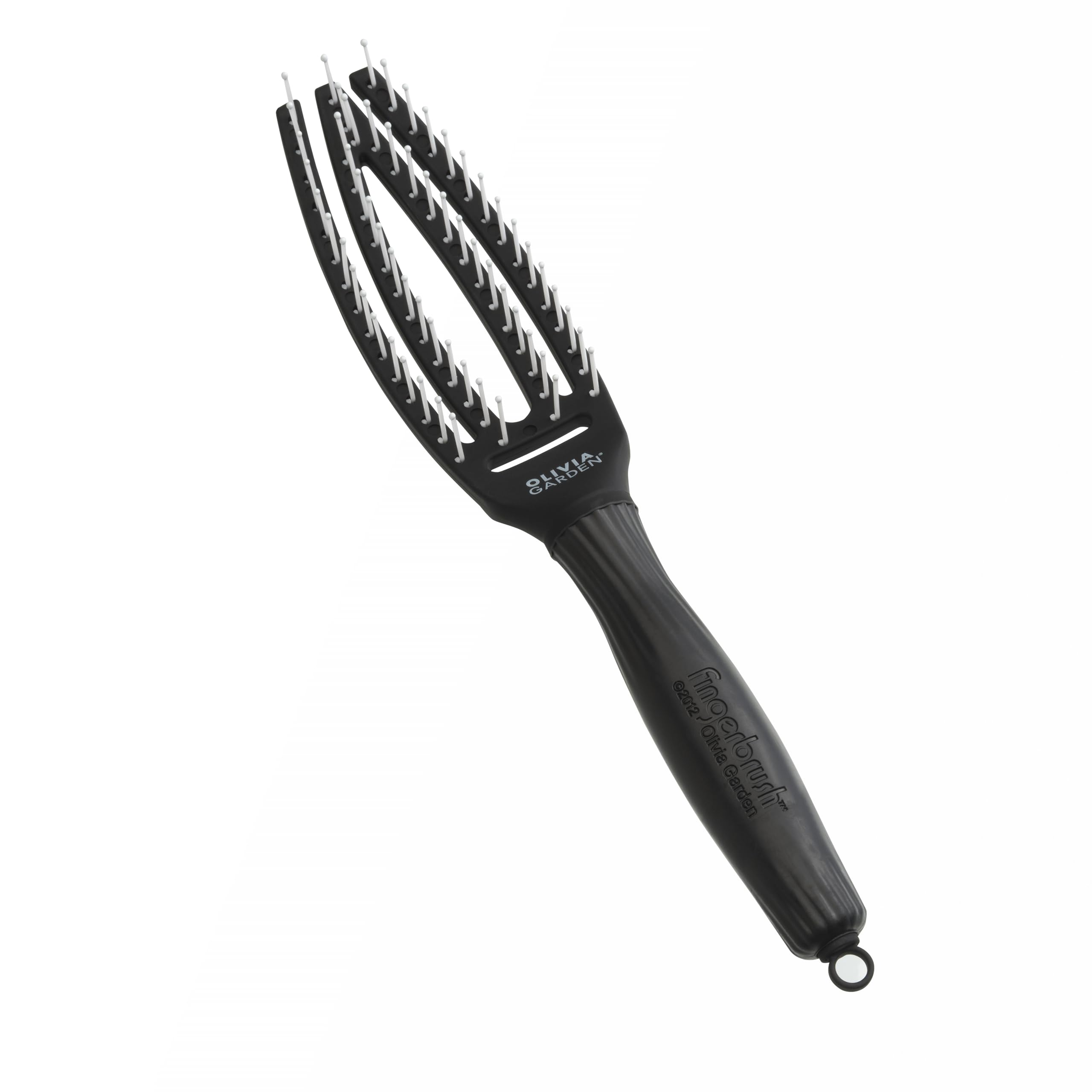 Olivia Garden Fingerbrush - Cerdas de Nylon Ionizadas - Pequeño - Color Negro