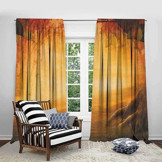 Amazon Com Foeyesee Kitchen Curtains Fall Mysterious Valley With