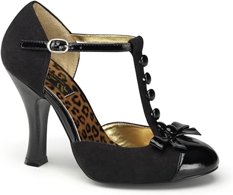 black patent peep toe heels