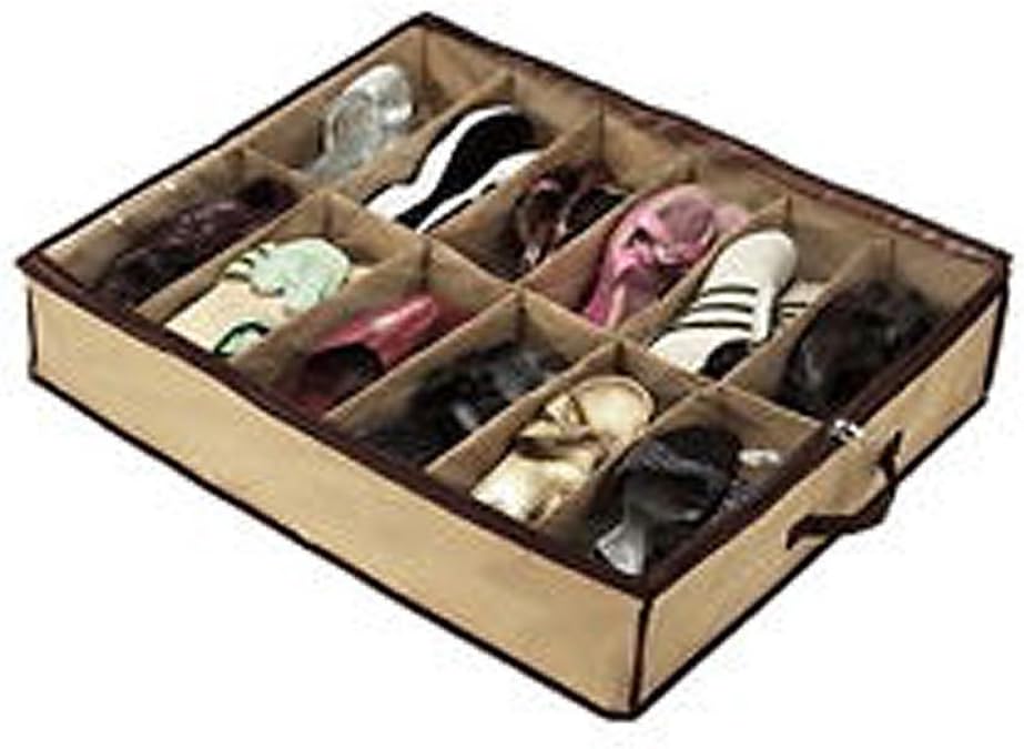 Big Bargain 12 Pairs Tidy Under Bed Fabric Shoe Storage Organizer Holder Box Closet Bag Case