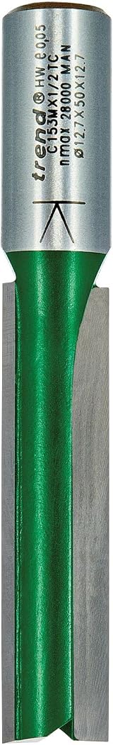 Trend Trend CraftPro Straight Two Flute Router Cutter Bit 1/2 Inch Shank 12.7mm view 2