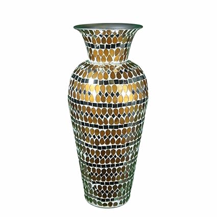 Buy Benzara Bm164938 Magnificently Designed Mosaic Vase Gold