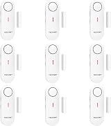 TECKNET Door Alarm Sensor 9-Piece Mini Wireless 100dB 3 Modes