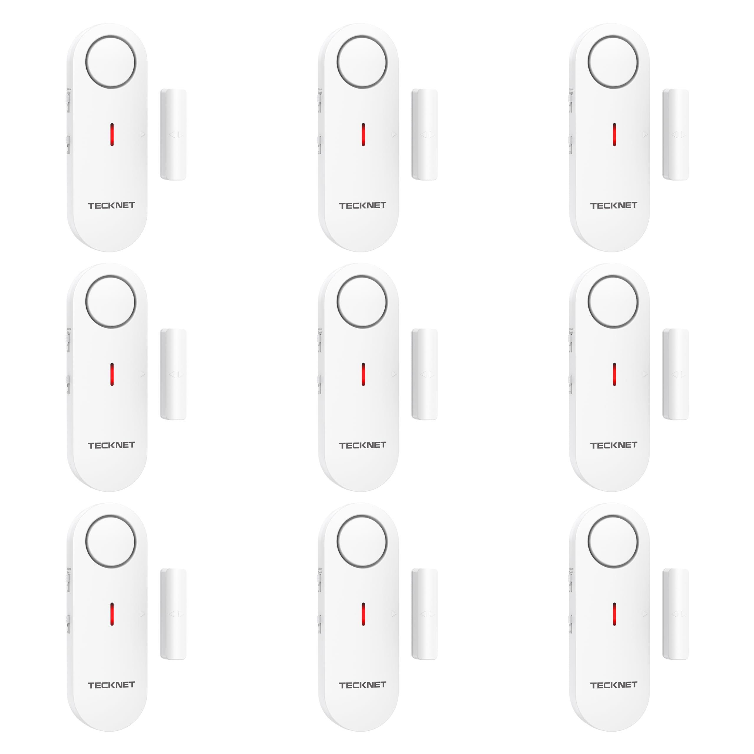TECKNET Door Alarm Sensor, Mini Window Alarm Sensors, Door Sensor Alarm for Home Security Systems with Quick Loud 100dB Ring Alarm, Wireless Burglar Alarms for House, Shop, Office, Garage (9 PCS) — image 1