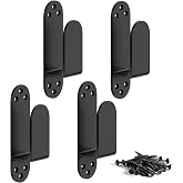 AMZFINE 2x4 Door Barricade Brackets, Heavy Duty 2x4 Lumber Black 4PCS | Upgraded Door Bar Holder Brackets for Home Security Suit