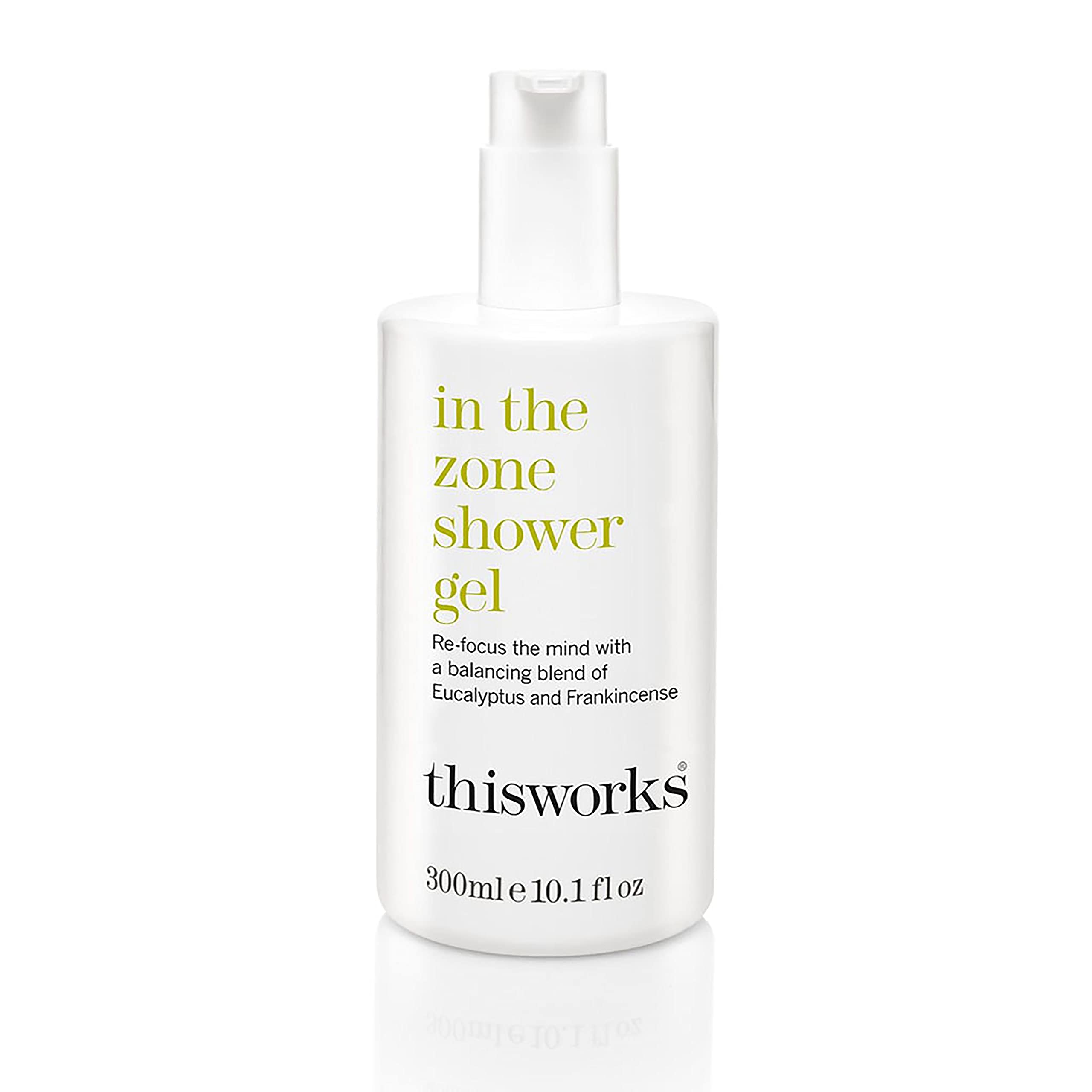 This Works In The Zone Shower Gel 300 ml, Moisturising Hand & Body Wash with Eucalyptus for Men and Women