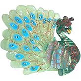 Fantasy Peacock Hair Clips,Cute Acetate Hair Clip,Peacock Big Claw Clips for Women,Green