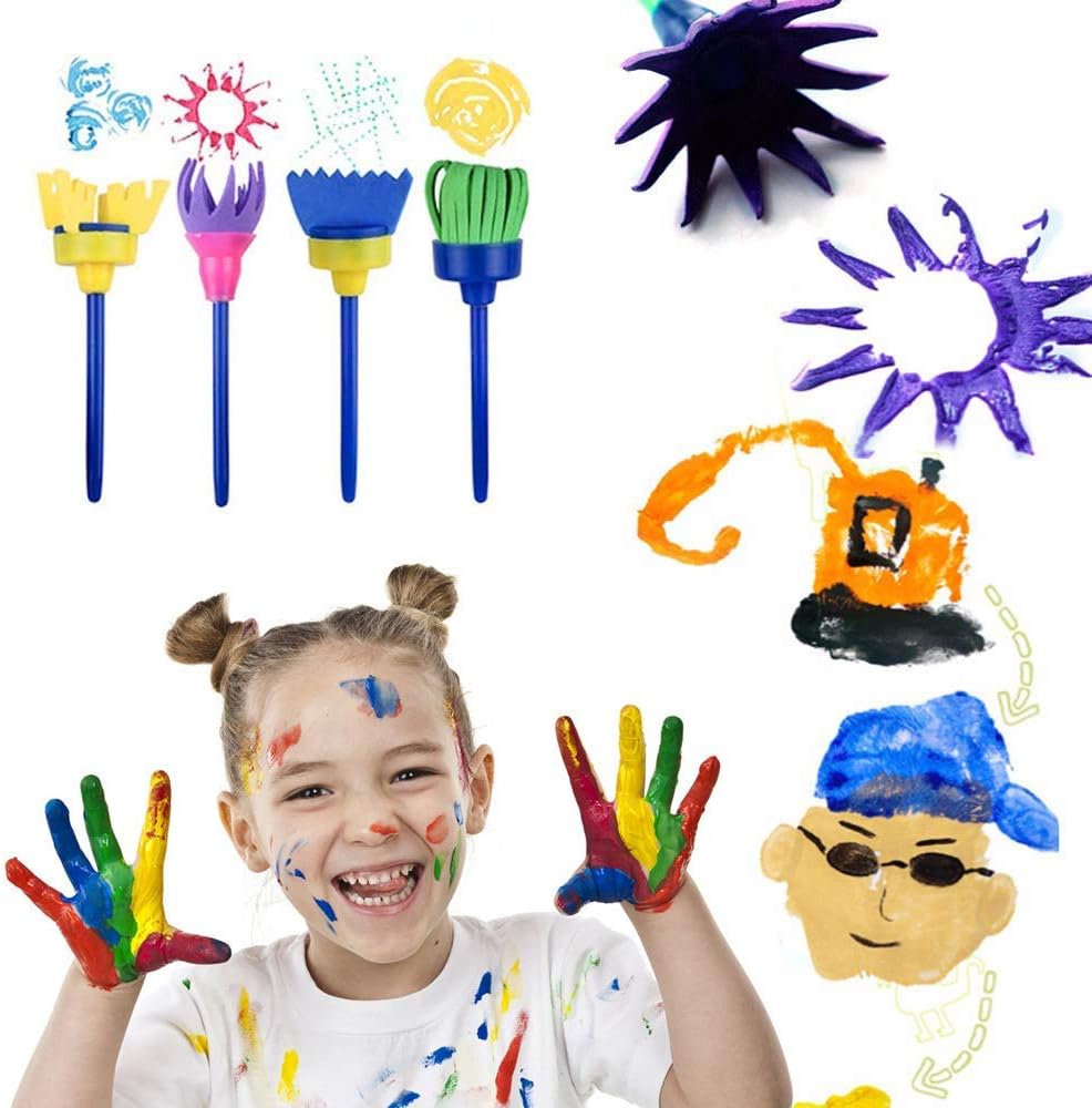 Color You 39 Piece Kids Paint Brushes Set, Painting Kits for Kids with Paint Cups, Paint Trays Muti Sizes Painting Supplies Perfect for Kids Gifts School Prizes Art Party
