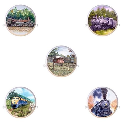 Amazon Com Set Of 5 Knobs Train Scene Set Trains Locomotives