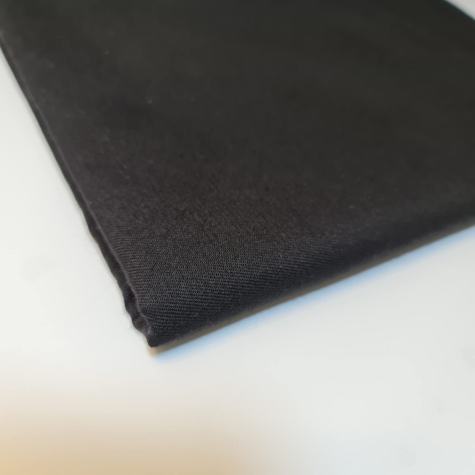 Thick Plain/Solid Dyed 100% Cotton Drill Workwear Twill Dress Craft Fabric Material 58" - 150 cm Wide Sold As 1 Meter Pre - Cut Lengths (Black)