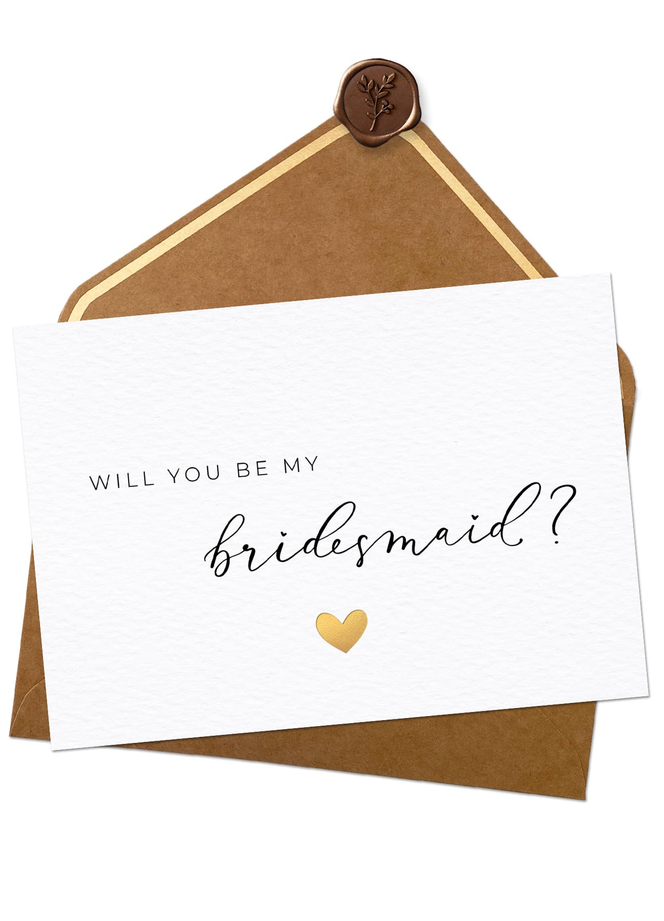 Joli Coon Will you be my bridesmaid 5 cards with envelope and wax seal - Bridesmaid proposal