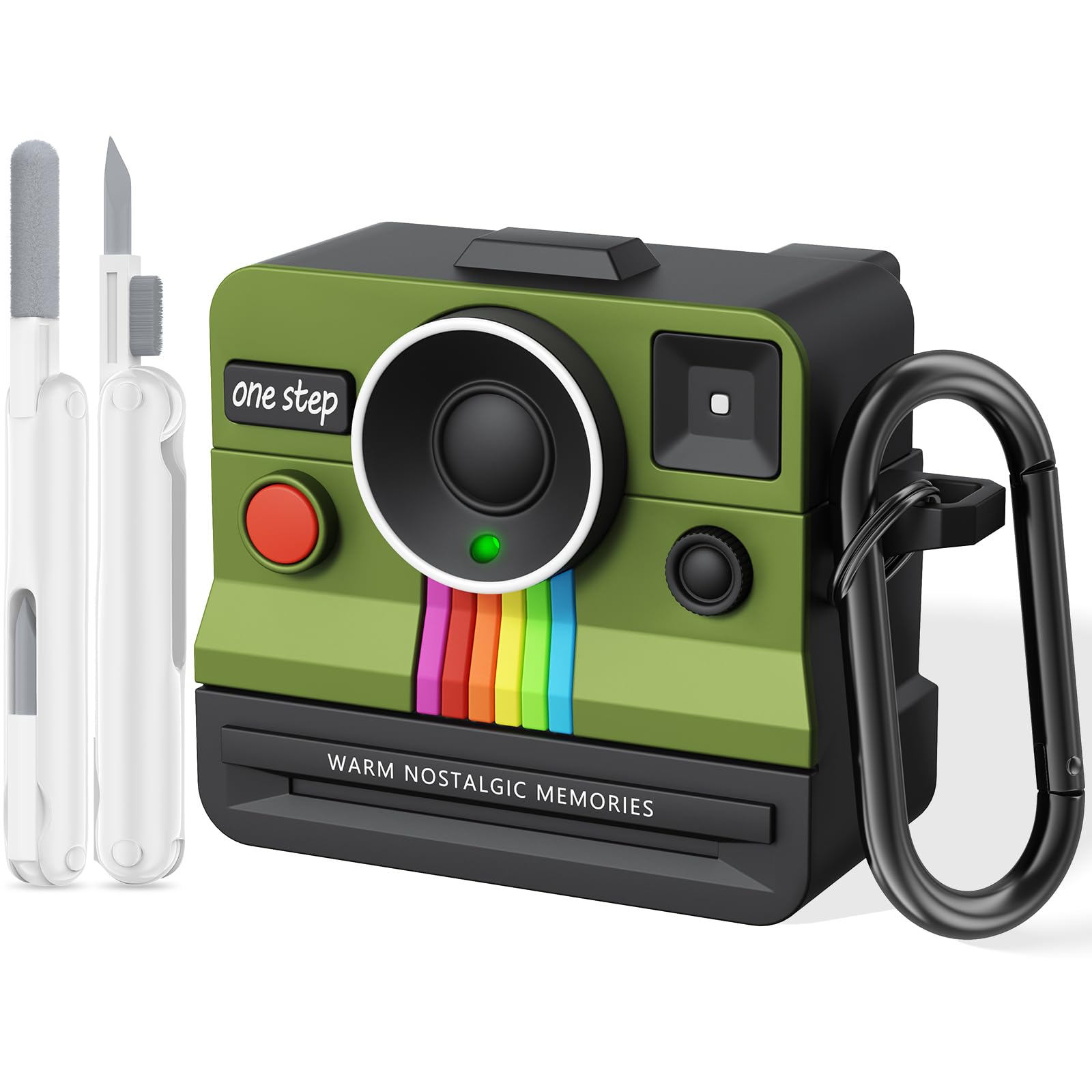 Photo 1 of Cases for Apple Airpods 4 Case Cover- VISOOM Anti-Drop Silicone Camera Cover for Airpods 4th Generation Case with Cleaner Kit,Support iwatch and magsafe Charging for Airpod iPod 4 Cases,Green