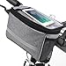 BicycleStore Bicycle Cycling Basket Handlebar Bag with Sliver Grey Reflective Stripe Outdoor Activity Bicycle Pack Accessories Black 3.5L