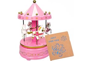 Jofanvin Unicom Gifts Mechanism Carousel Music Box Horse Antique Vintage Gifts for Birthday/Christmas Day