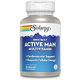 SOLARAY Once Daily Active Man Multivitamin - Cellular Energy and Immune Support Supplement w/Vitamin D, Vitamin C, B12, B6, Zinc, Lutein, Digestive Enzymes, Whole Foods, 60-Day Guarantee, 90 Servings