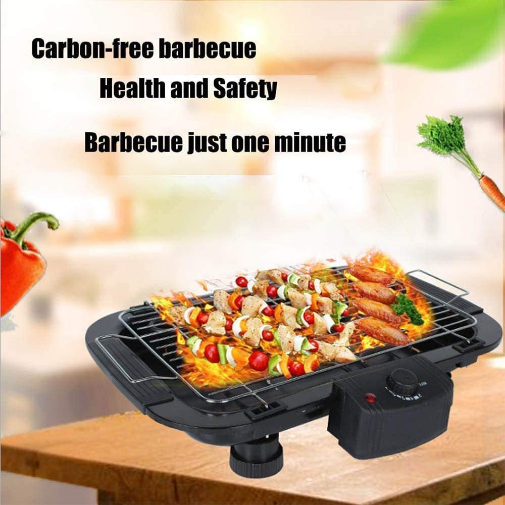 review Indoor Portable BBQ Barbecue,Portable Electric Grill,Electric Cooker with 5 Temperature Adjustments for Home Party Picnic Durable