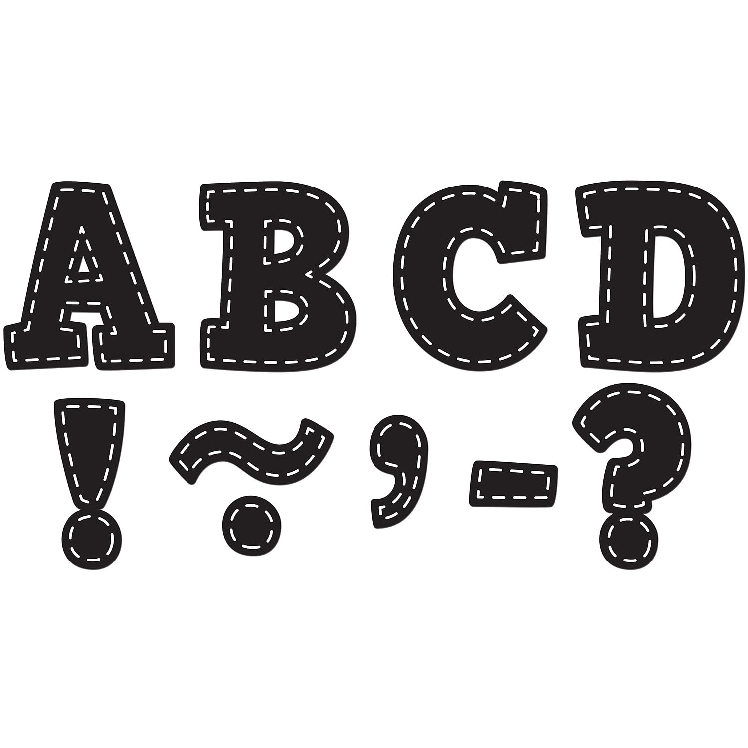 Photo 1 of Teacher Created Resources Black Stitch Bold Block 3" Magnetic Letters - 77309