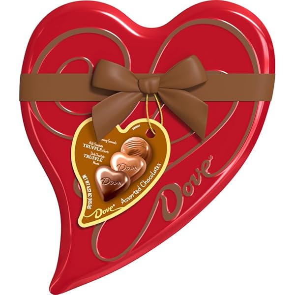 DOVE ASSORTED CHOCOLATE HEARTS & TRUFFLES, 5.82 OZ HEART TIN
