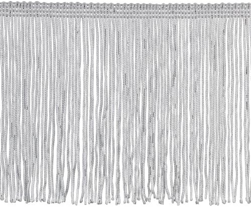 P-7045 100-Percent Polyester 6-Inch Fringe Embellishment, 10-Yard, 27 White