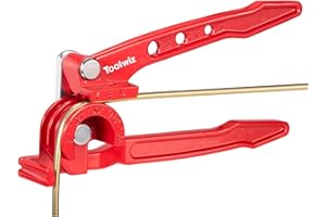 Toolwiz Pipe Bender 3-in-1 Manual Tube Bender for 1/4'' 5/16'' 3/8'' Tubing 0-180 Degrees Heavy Duty Brake Line Bending Tool for Copper Brass and Aluminum Pipes