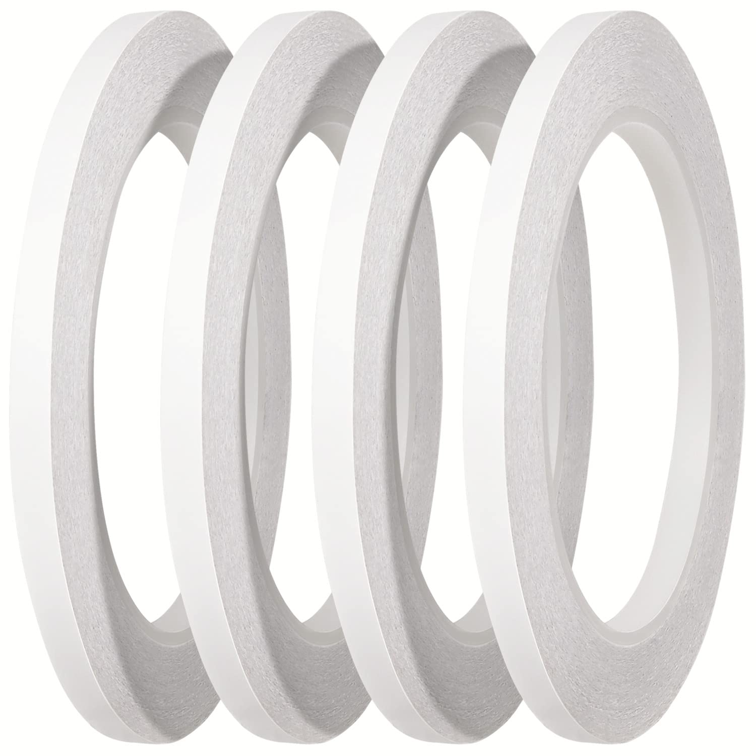 YISUMEI 4 Rolls Double Sided Tape Adhensive Sticky Tapes for Crafts,Gift,Photos,Wallpaper,Card Making-6mmWide and 25m Long