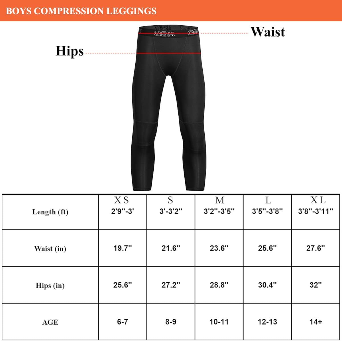Generic1 Boys Basketball Compression Pants Quick Dry 3/4 Youth Leggings Athletic Tights with Durable Knees: Clothing