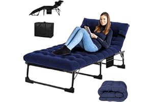 soliles Camping Sleeping Cot,5-Position Folding Cot,Lounge Chair with Mattress,Folding Sleeping Cot with Carrying Bag,Camping Cots for Adults, Heavy Duty Lounges Chairs for Outside, Beach, Lawn