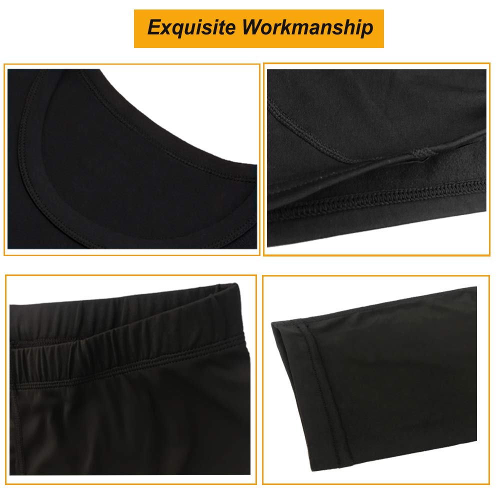 JZCreater Women Thermal Underwear Set Tight, Base Layer Top & Bottom Long John Set (Black,S)