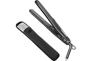 Lovani Mini Flat Iron Travel Size Nano Titanium Dual Voltage Portable Hair Flat Iron For Worldwide Use 0.5 Inch Hair Straight