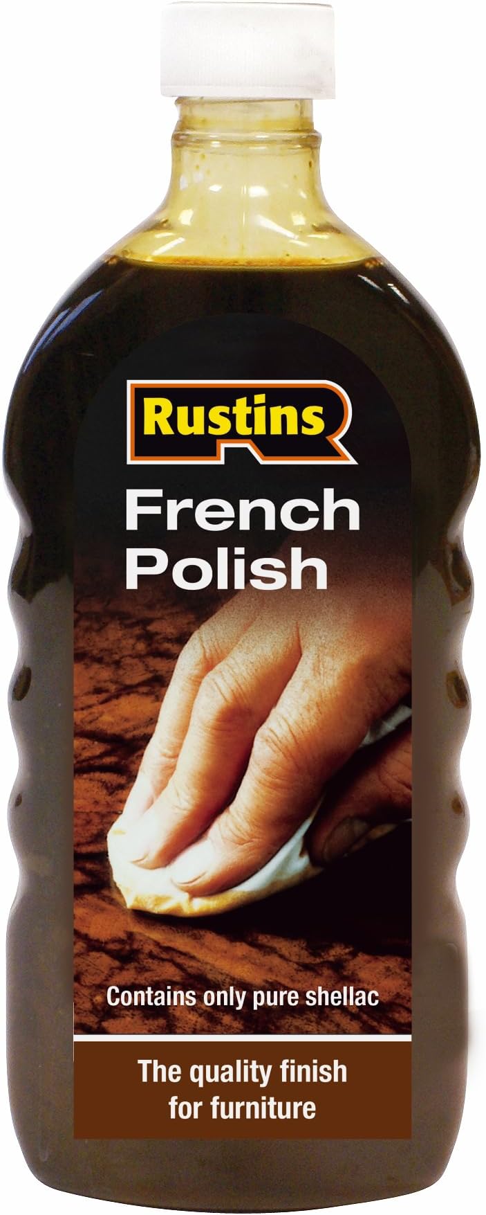 Rustins French Polish 500ml Wood Finish High-Gloss Exterior Interior