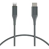 Amazon Basics USB-C to Lightning Cable Cord, MFi Certified Charger for Apple iPhone 13/12/11, iPad, 10,000 Bend Lifespan - Mi