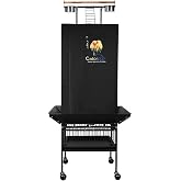 Colorday Good Night Bird Cage Cover for Large Bird Cage with Play Top (Patented), Black 61"