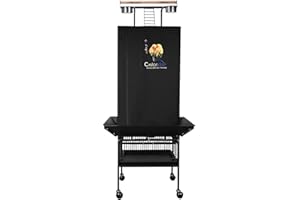 Colorday Good Night Bird Cage Cover for Large Bird Cage with Play Top (Patented), Black 61"