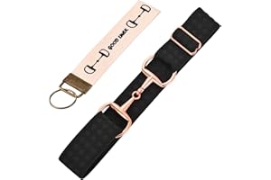 SSKKBX 1.5 inch Equestrian Elastic Belt,Women's Snaffle Bit Buckle Belt,Horses Belt Good Luck Key Strap for Horseback Riding