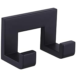 APLusee Double Robe Towel Hook Matte Black, SUS 304