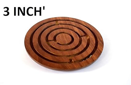 BRIDGE2SHOPPING Ball-in-a-Maze Puzzles ,Wooden Puzzle - 3 Inch