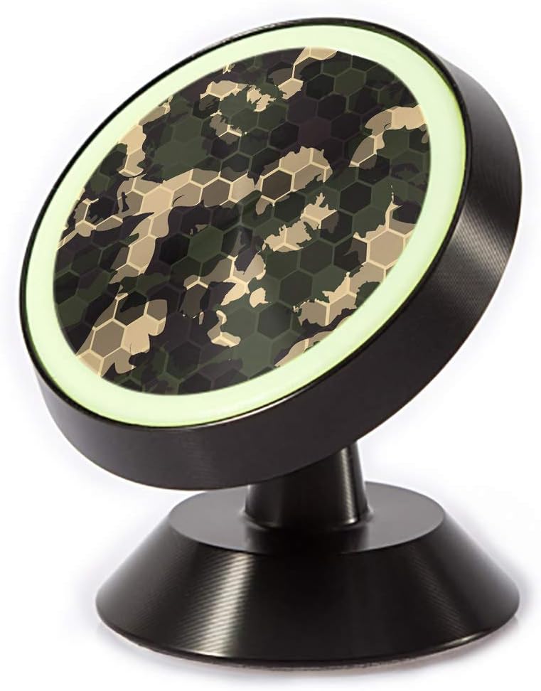 Tinmun Magnetic Phone Car Mount, Hexagonal Camouflage Digital Hexagon Abstract Universal Car Phone Holder for Dashboard