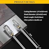 FOTYBEI 10Pcs Tungsten Carbide Rotary Burr Set 1/8 in Shank Dremel Compatible view 5
