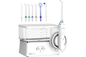 Water Dental Flosser Teeth Pick, H2ofloss 6 Modes Upgrade Portable Cordless Oral Irrigator, Rechargeable 570ML Traveling Waterflosser IPX7 Waterproof Water Dental Picks for Teeth Cleaning White