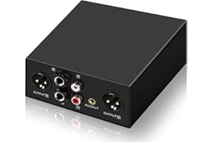 YAREMYEYE 6.35&XLR 1/4″TRS RCA 3.5mm AUX Input Output Multi Channels Ground Loop Noise Isolator Gold Coating Audio Hum Eliminator Speaker Noise Filter Aluminum Shell HIFI Stereo Audio Player (Black)