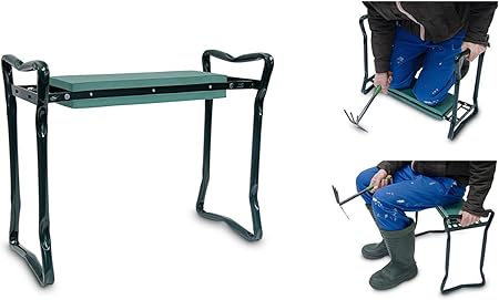 Praktische Knie Und Sitzbank Kniestuhl Grun Schwarz Amazon De Garten