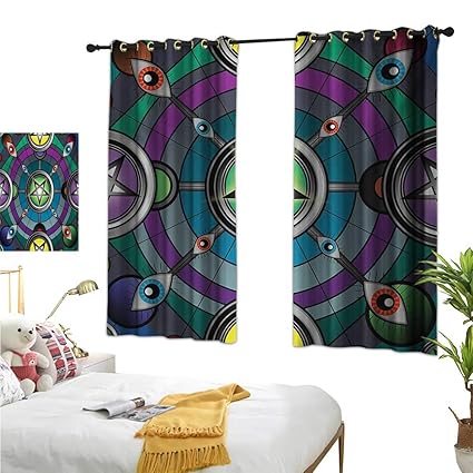 Amazon Com Warm Family Black Curtains Occult Digital Alchemical