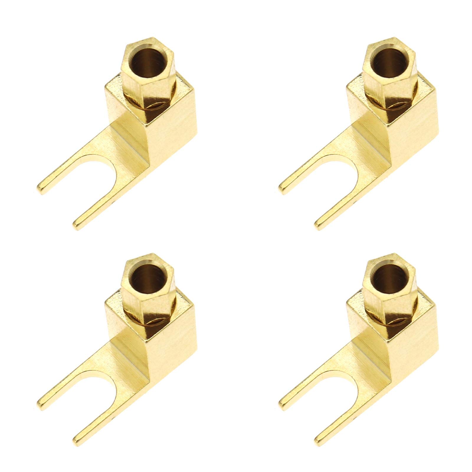 OTOTEC 4pcs Y Type Gold Plating Copper Banana to Spade Adapter Plug Terminal Converter for Audio Cables Adapters