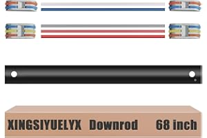 XINGSIYUELYX 68" Ceiling Fan Downrod, 【1 Outside Diameter】 Black Extended Downrod, including 4 Wire Connectors and 5 Extension Wires (No Threads)