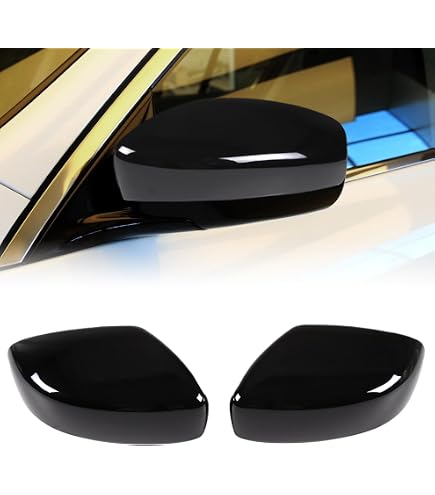 2Pcs Glossy Black Mirror Cover Trim For Infiniti G25 G37 2007-2013 - Decorative Overlay Caps - View #3