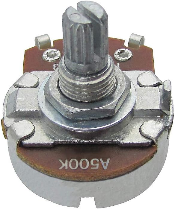 FLEOR 2pcs Full Size A500K Audio Taper Potentiometer Guitar Tone Volume Control Pots with Bayonet L15mm Short Knurled Split Shaft - Image 5