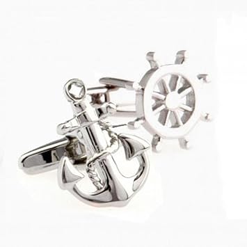 Amazon.com : A gentleman Anchor and Wheel Cufflink Cuff Link 1 Pair