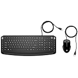 HP Pavilion Wired Keyboard and Mouse 200 (Black) - USB-A Plug-and-Play - Full-Sized Keyboard with Numeric Keypad, Enhanced F1