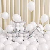FOTIOMRG 120pcs 5 inch White Balloons, Small White Latex Party Balloons Helium Quality for Birthday Graduation Baby Shower Wedding Bridal Bachelorette Party Decorations